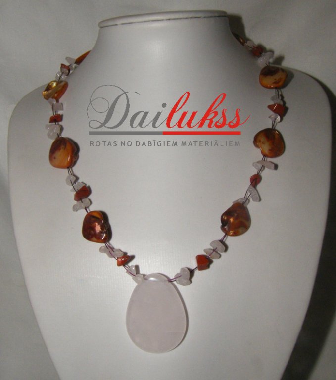 Rožu kvarcs, Gliemežvāks mahagoni obsidiāns 